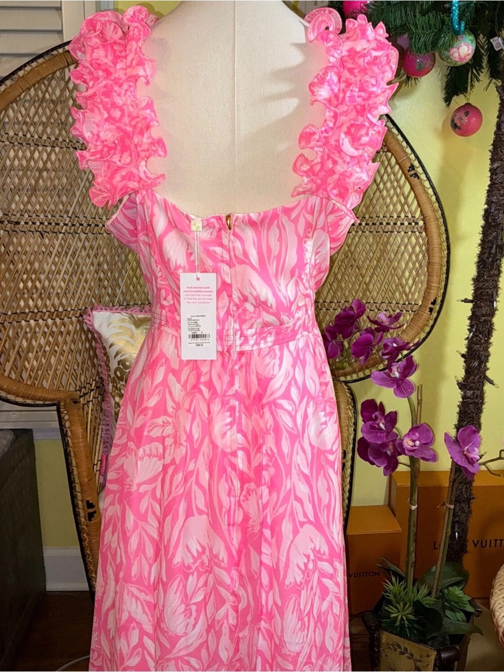 Lilly Pulitzer NWT Amber Maxi Dress Rousseau Pink Tulip To Tango Size 8 - Picture 9 of 9